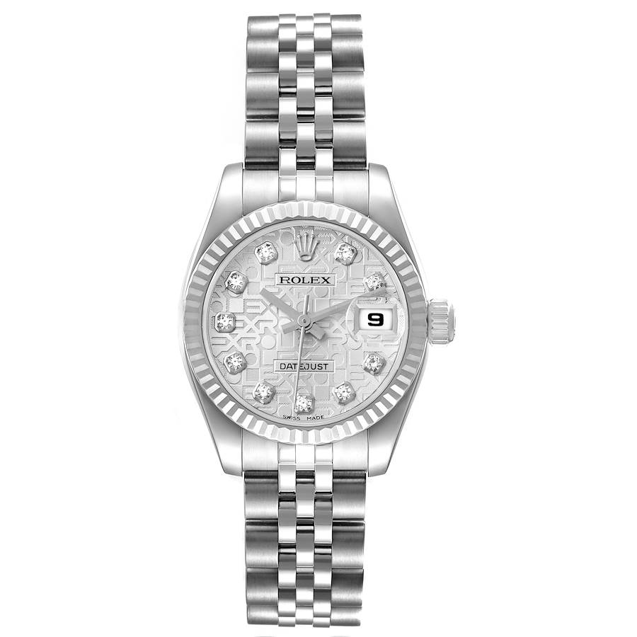 Rolex Lady-Datejust 26mm, Steel, Fluted, Jubilee Jubilee Diamond Dial