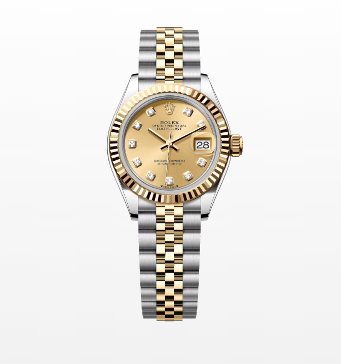 Rolex Lady-Datejust, 28mm, Champagne Diamond, Jubilee, Fluted