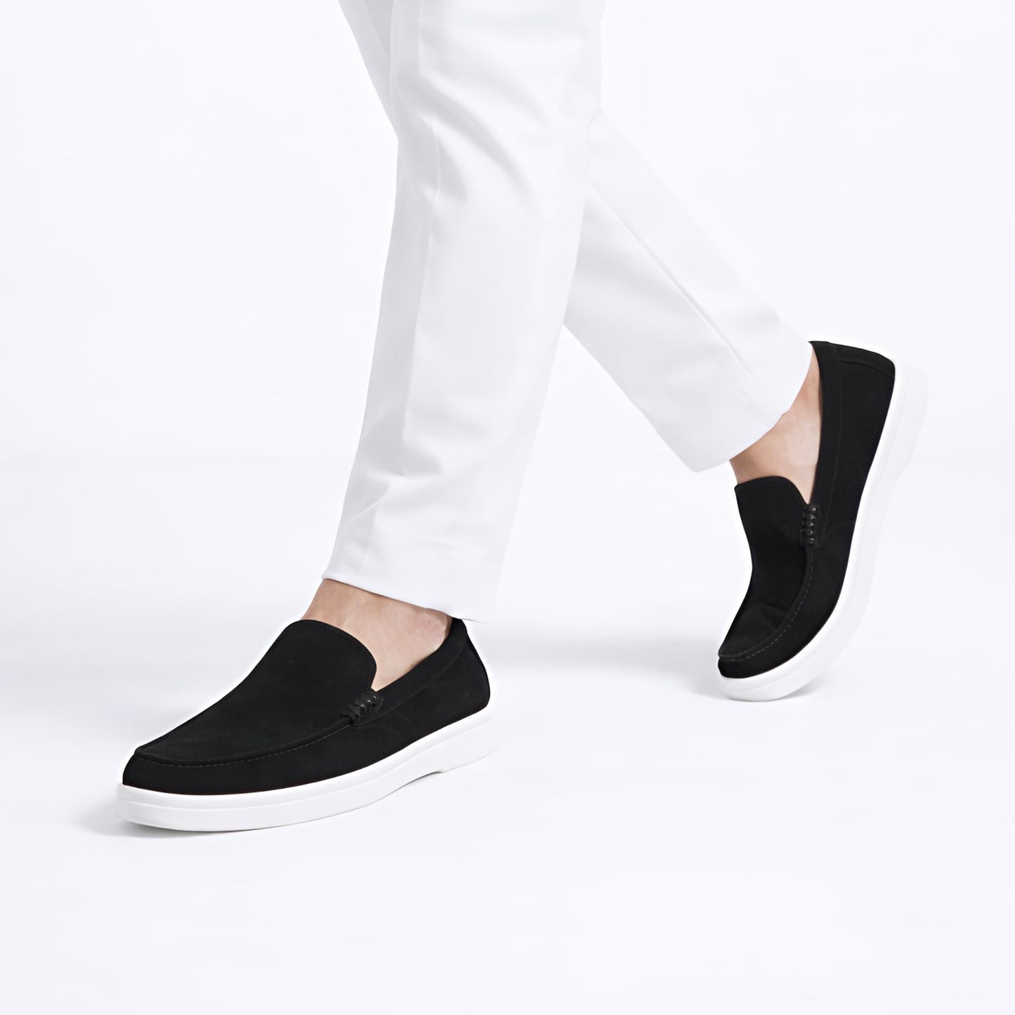 Monaco Suede Loafer ( Black ) - 100% Pure Suede Leather