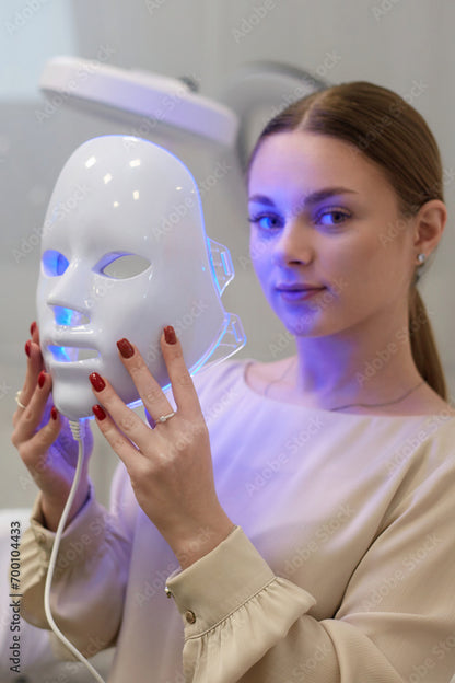 Red Light Mask for Face, 7 Color Red Light Facial Masks, At-Home Facial Care Device, Portable, Cordless, and Rechargeable