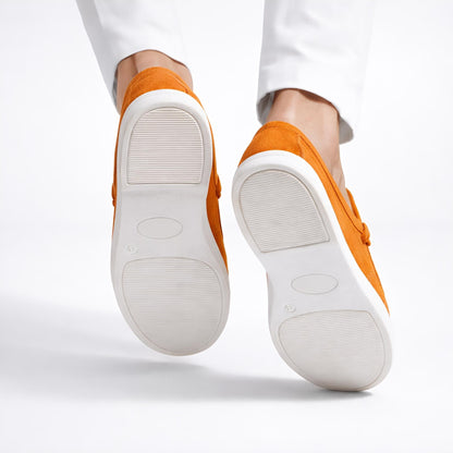 Monaco Suede Loafer ( Cosmic Flame ) - 100% Pure Suede Leather