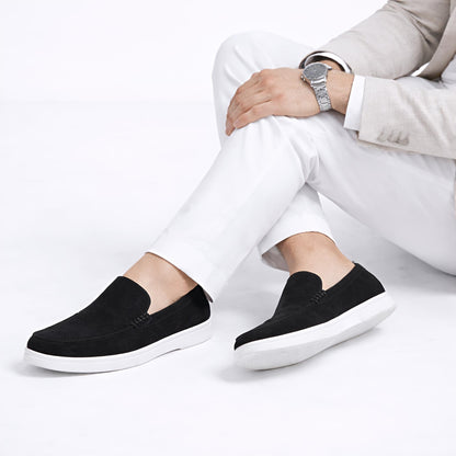 Monaco Suede Loafer ( Black ) - 100% Pure Suede Leather