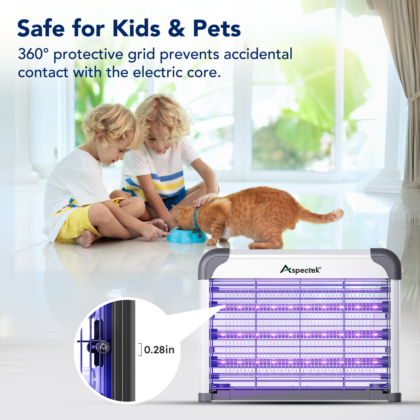 Aspectek LED Bug Zapper - Powerful High-Voltage Insect Killer Mosquito Zapper Indoor, 3 LED Light, Energy-Efficient & Durable Fly Trap