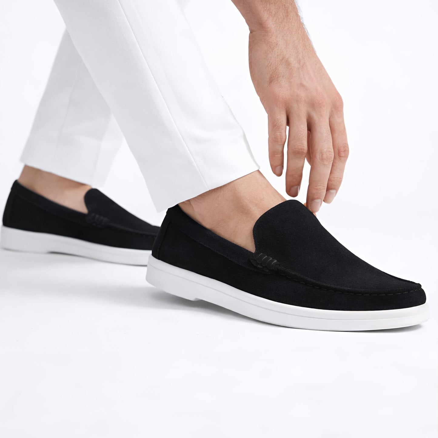 Monaco Suede Loafer ( Black ) - 100% Pure Suede Leather