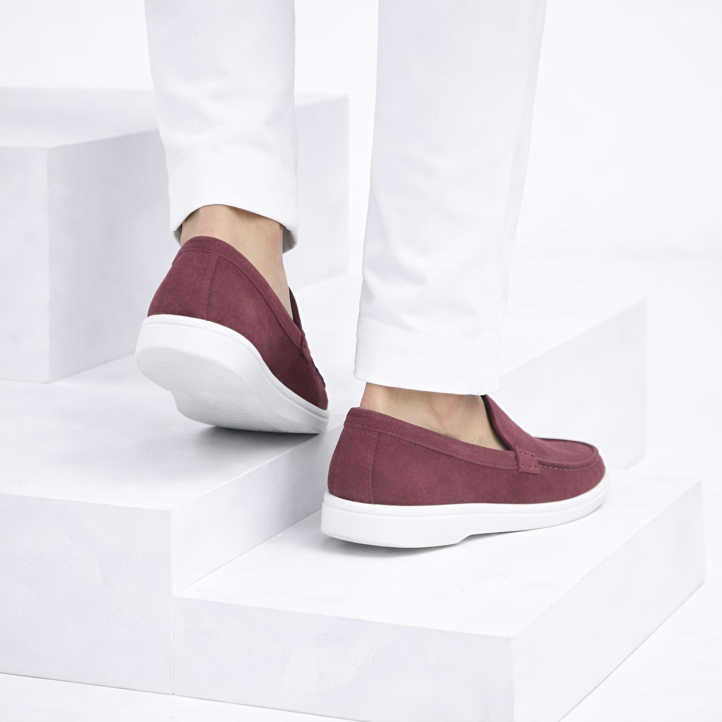 Monaco Suede Loafer ( Vintage Mauve ) - 100% Pure Suede Leather