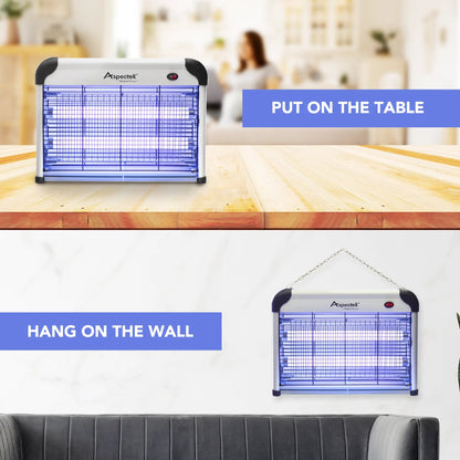 Aspectek 20W Indoor Bug Zapper, Includes 2 Replacement Bulbs, Mosquito Zapper, Insect Zapper, Bug Lamp Zapper