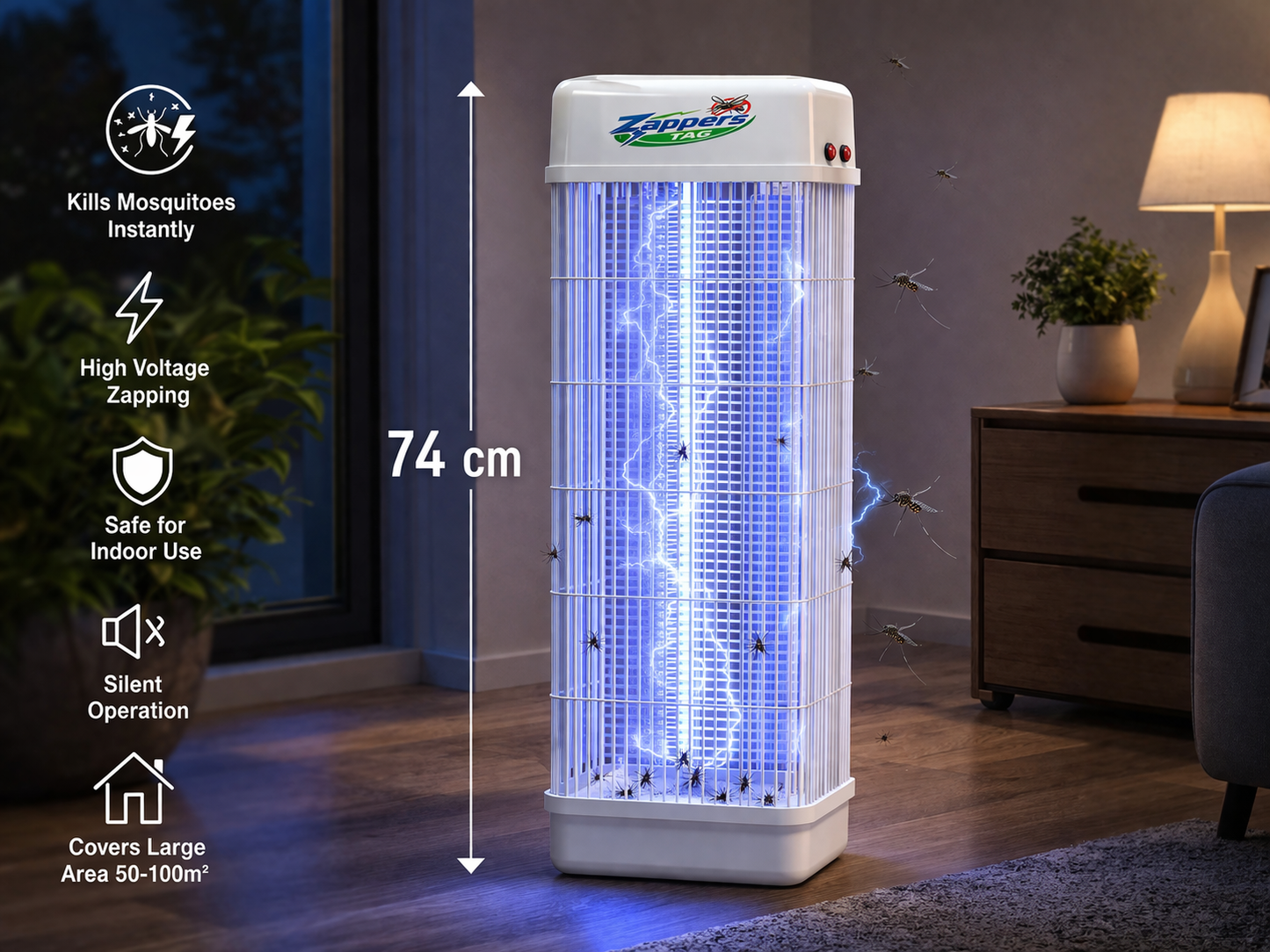 ZAPPERS TAG ORIGINAL Electric Bug Zapper, 3800V High Powered UV Light Mosquito Zapper Killer