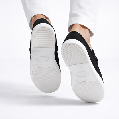 Monaco Suede Loafer ( Black ) - 100% Pure Suede Leather