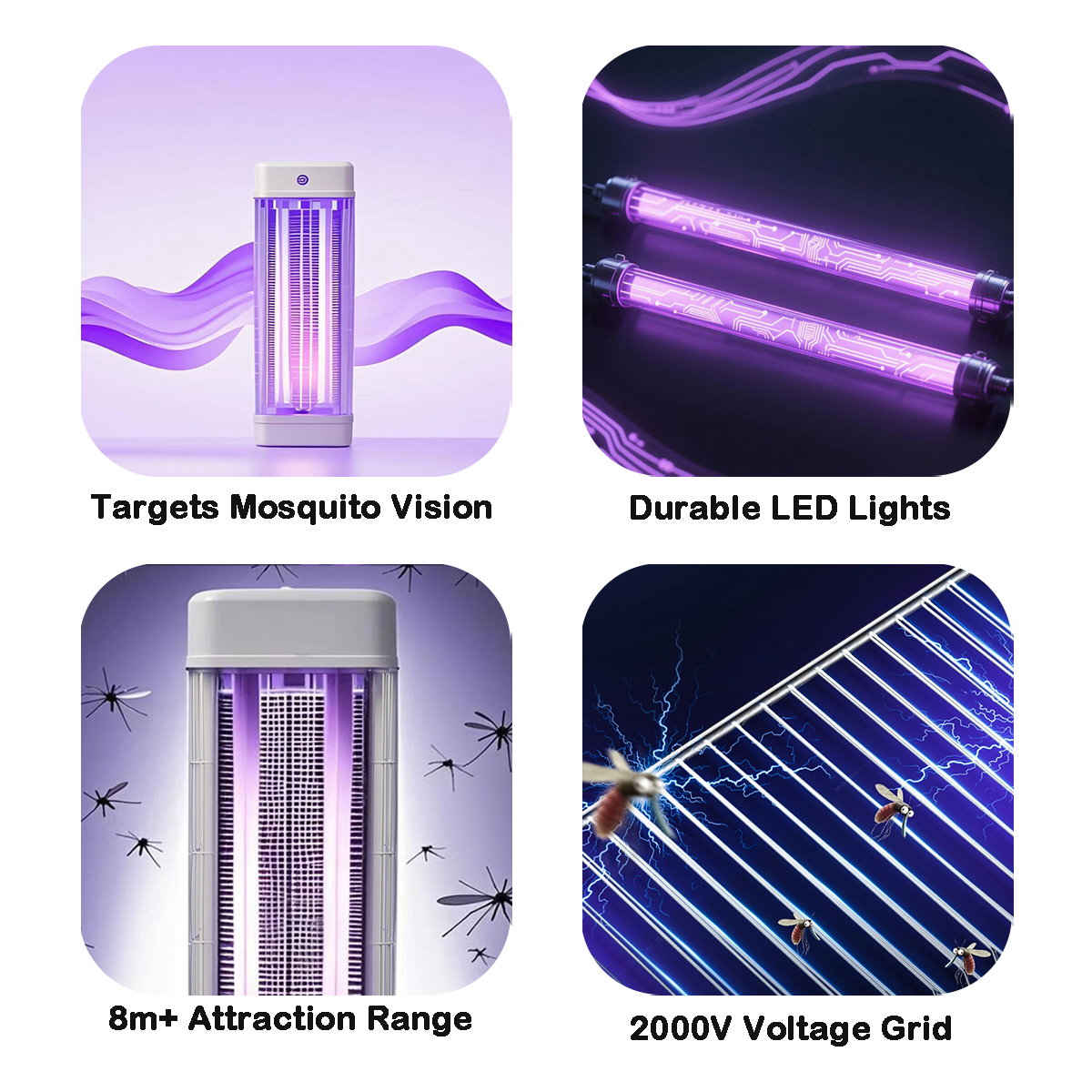 ZAPPERS TAG ORIGINAL Electric Bug Zapper, 3800V High Powered UV Light Mosquito Zapper Killer
